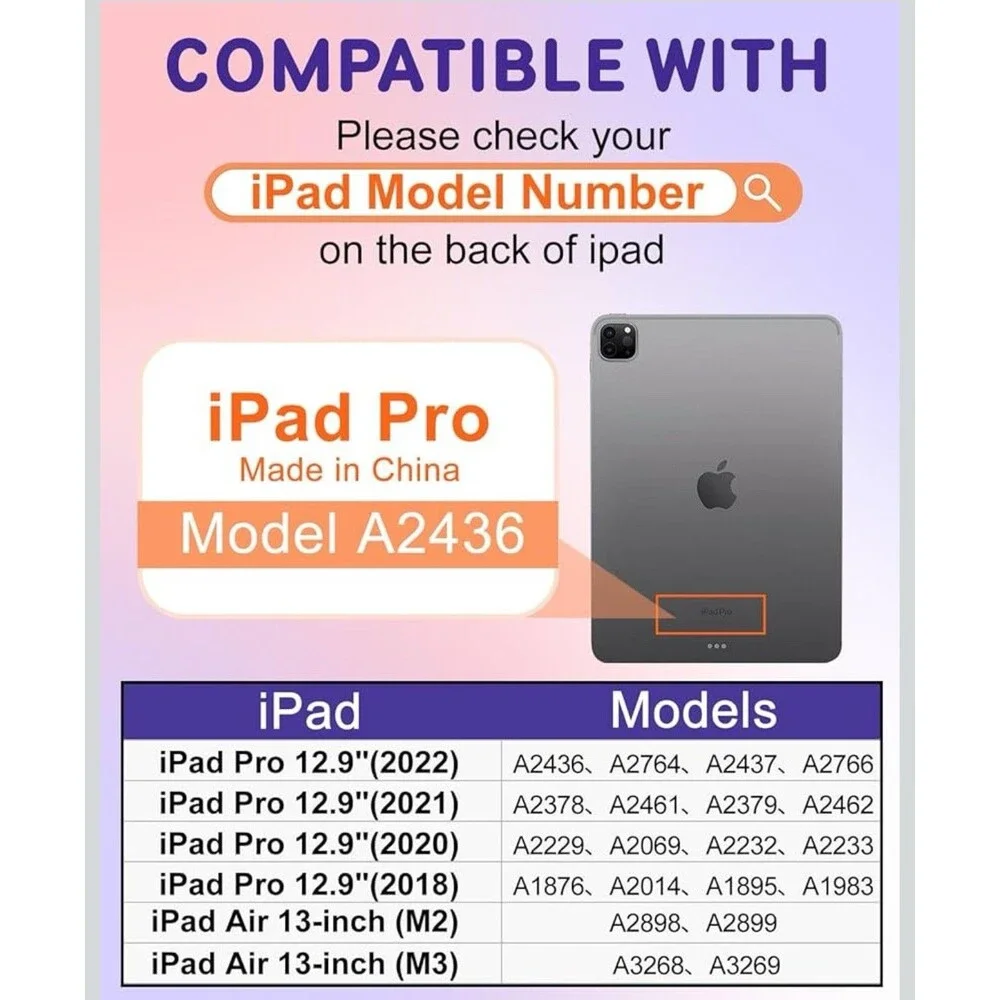 Kidcube for iPad Air 13 Inch Case w/ 360 Rotating Stand M3 2025/M2 2024
